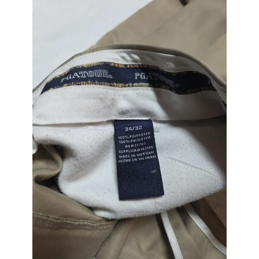 pga tour mens khaki pants 34x32